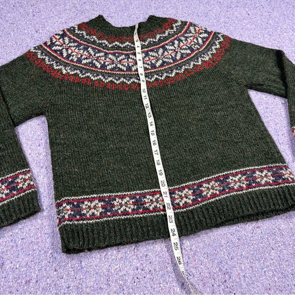 Croft & Barrow Fair Isle Green Patterned Knit Pullover Sweater Size Medium - Picture 8 of 8